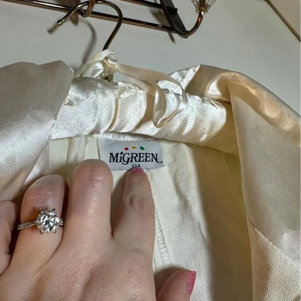 Unbranded Women's White and Cream Dress